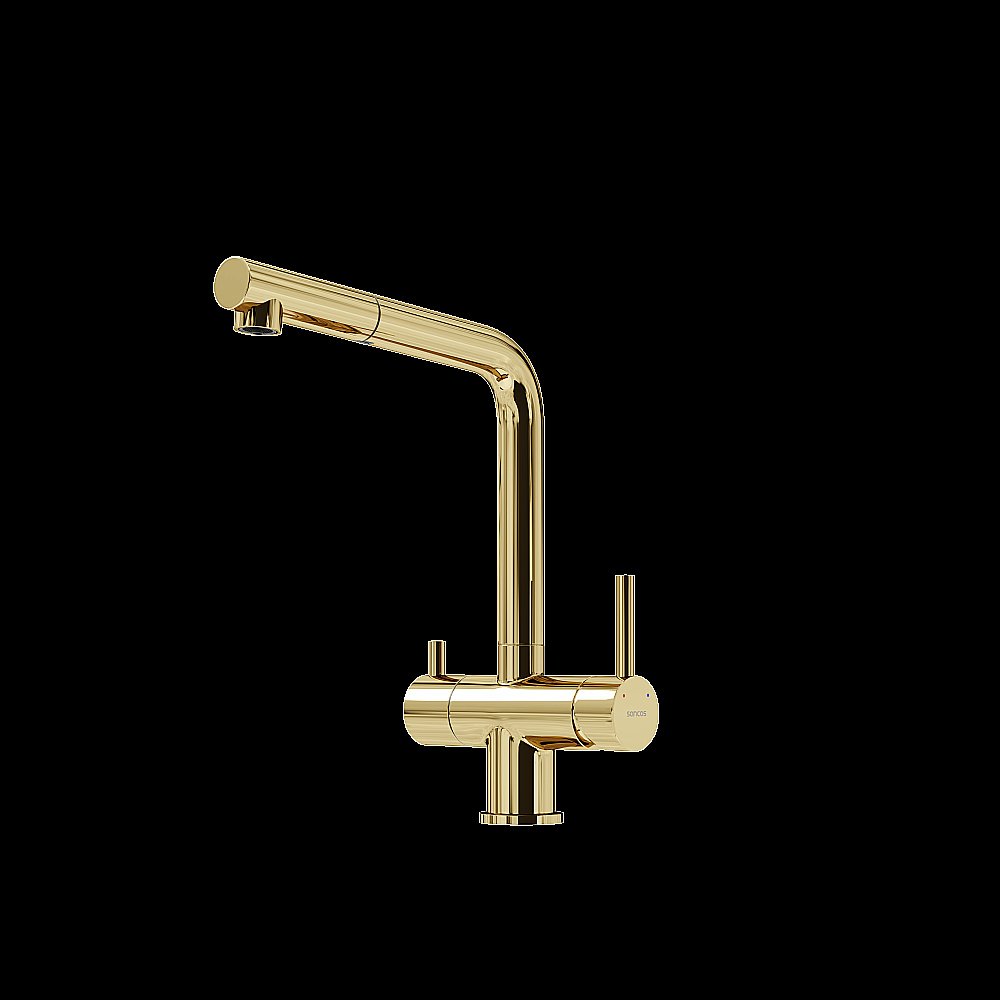 Смеситель для кухни Sancos Spin SC4015ZG полированное золото купить в интернет-магазине сантехники Sanbest