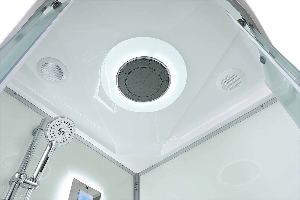 Душевая кабина D5080 LED с подсветкой, арома-лейка, стекло матовое/профиль хром купить в интернет-магазине Sanbest