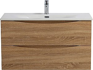 Тумба с раковиной BelBagno MARINO-CER-N-1000-2C-SO-WO-P Rovere Bianco для ванной в интернет-магазине Sanbest