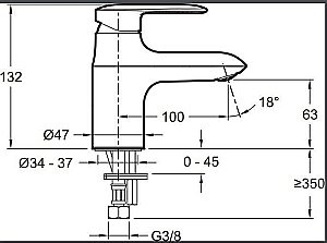 Cмеситель для раковины Jacob Delafon KUMIN E99984-CP купить в интернет-магазине сантехники Sanbest