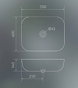 Раковина накладная Gid Geometrico 50 D1302 51198 белая купить в интернет-магазине Sanbest