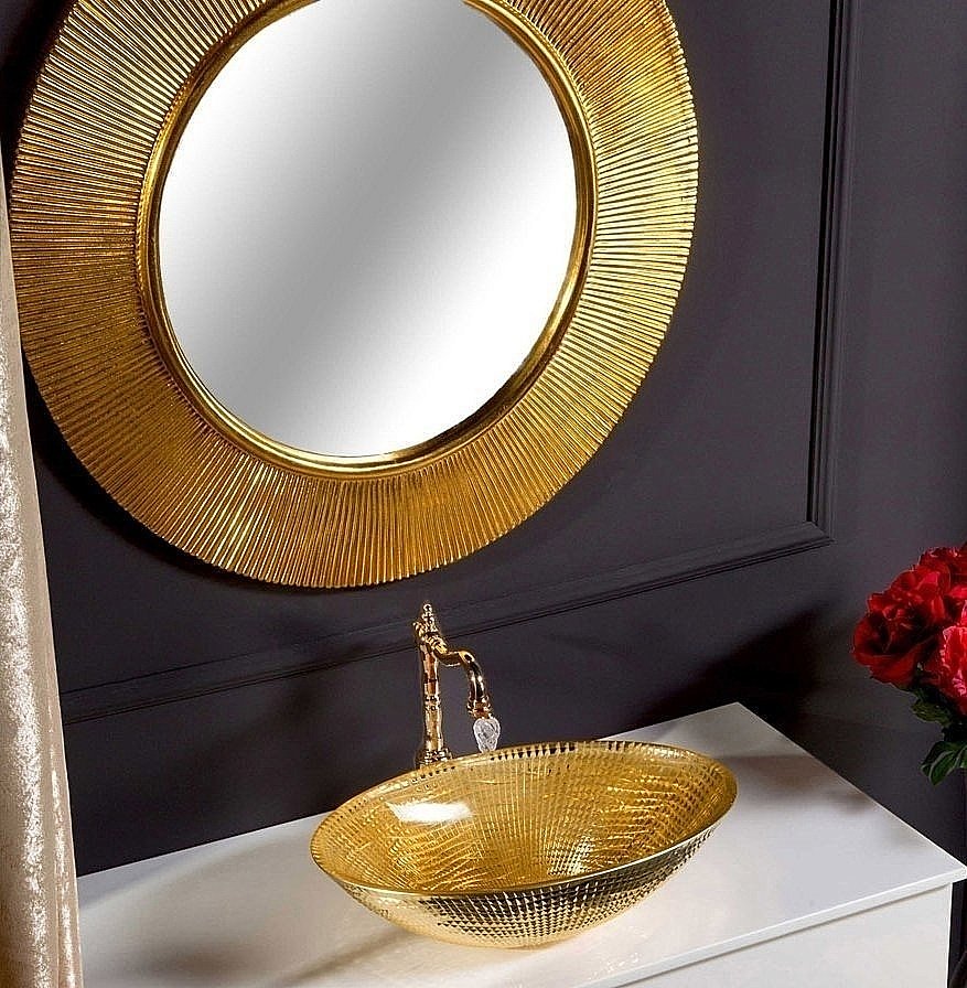 Зеркало Armadi Art Shine с пультом управления золото 82 в ванную от интернет-магазине сантехники Sanbest