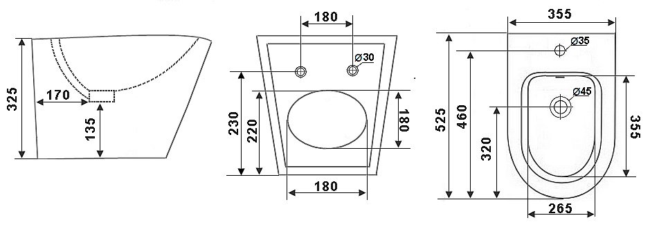 Биде подвесное TIMO INARI TK-504MB черное матовое купить в интернет-магазине Sanbest
