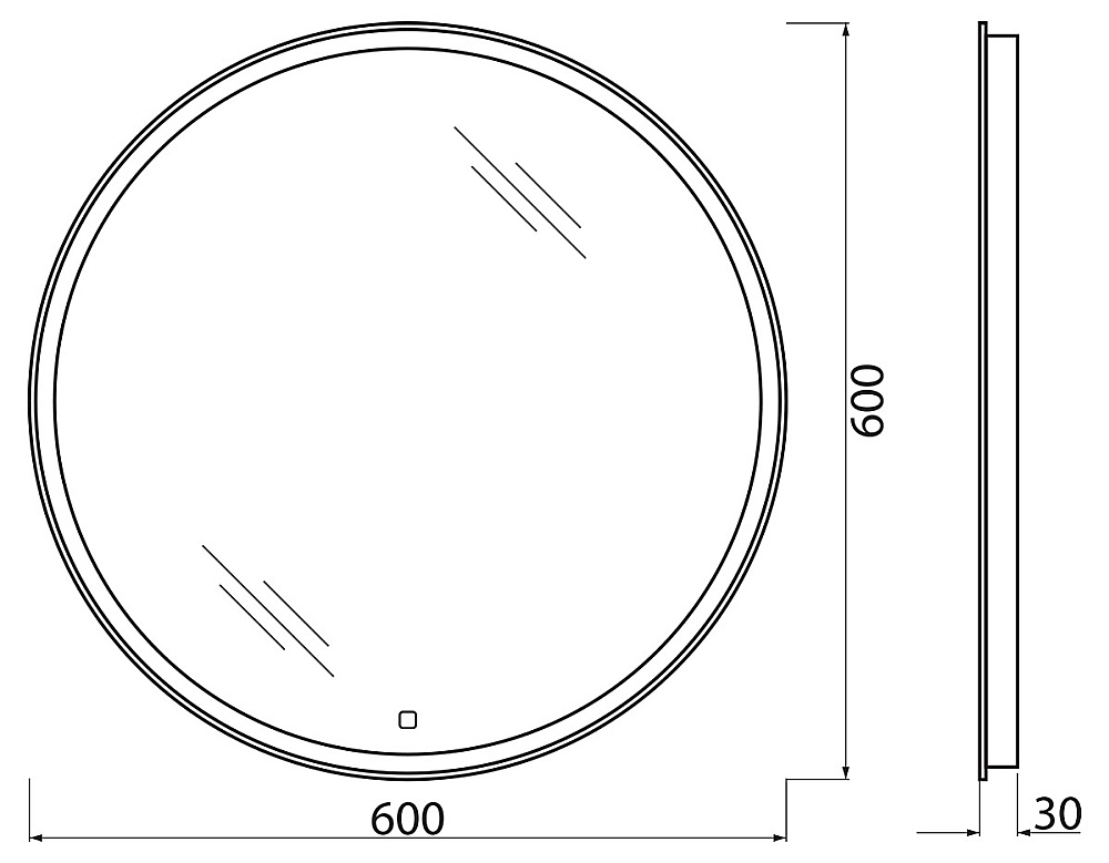Зеркало Belbagno 60 SPC-RNG-600-LED-3000K-TCH подсветка, сенсор в ванную от интернет-магазине сантехники Sanbest
