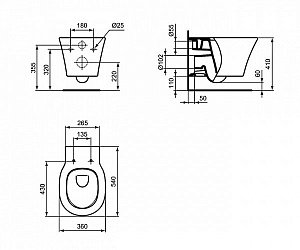 Унитаз подвесной Ideal Standard Connect Air E005401 купить в интернет-магазине Sanbest