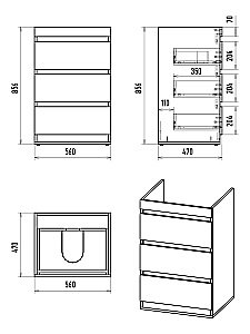 Тумба с раковиной Misty Коломбо - 60 П-Кол06060-0113Я (Раковина Гавана 120) темное дерево/серый для ванной в интернет-магазине Sanbest