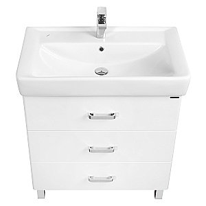 Тумба с раковиной Акватон Америна 70 М белая глянцевая для ванной в интернет-магазине Sanbest