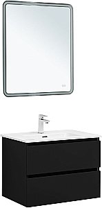 Тумба с раковиной Aquanet Вега 2.0 337954/284027 70 черный для ванной в интернет-магазине Sanbest