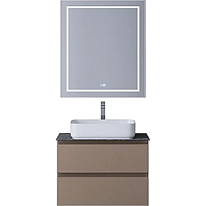 Тумба с раковиной и столешницей BelBagno 60 KRAFT-600-2C-SO-СO+KEP-60-GRN бежевая матовая для ванной в интернет-магазине Sanbest