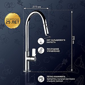 Смеситель для кухни PAINI Cox 78CR591SAKM хром купить в интернет-магазине сантехники Sanbest