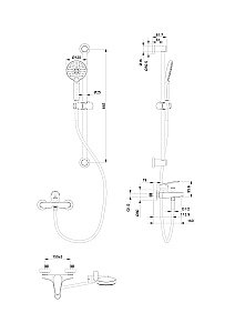Смеситель для ванны с душевым гарнитуром WONZON & WOGHAND, Белый матовый (WW-C2501-MW) купить в интернет-магазине сантехники Sanbest