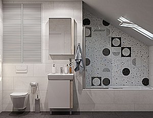 Тумба с раковиной Акватон Кантри 55 белая/дуб верона для ванной в интернет-магазине Sanbest