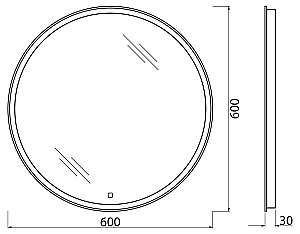 Зеркало Belbagno 60 SPC-RNG-600-LED-3000K-TCH подсветка, сенсор в ванную от интернет-магазине сантехники Sanbest
