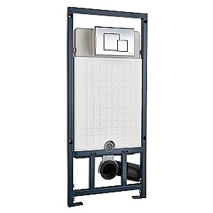 Унитаз подвесной WeltWasser MARBERG 507 + BAARBACH 004 GL-WT + MAR 507 SE белый глянцевый, безободковый, с крышкой микролифт, с инсталляцией и кнопкой хром купить в интернет-магазине Sanbest