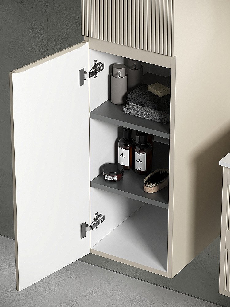 Шкаф-пенал подвесной Sancos SNOB R PSNR35CE Beige Soft для ванной в интернет-магазине сантехники Sanbest