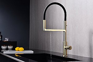 Смеситель для кухни Paulmark Tornado To213402-LG светлое золото купить в интернет-магазине сантехники Sanbest