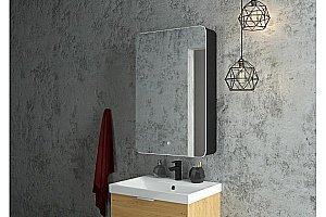 Зеркальный шкаф ART&MAX Lecce 56 черный купить в интернет-магазине сантехники Sanbest