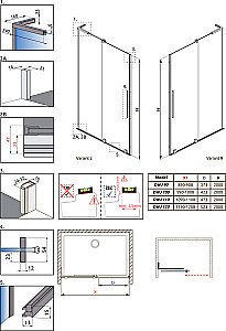 Душевая дверь Radaway Furo SL DWJ 110 стекло прозраное/профиль хром купить в интернет-магазине Sanbest