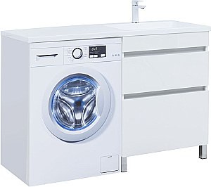 Тумба с раковиной Aquanet Вега 130 329125 белая для ванной в интернет-магазине Sanbest