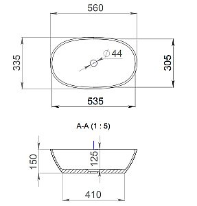 Раковина накладная Salini Sofia 1101206SM 56 из искусственного камня S-Stone, белая матовая купить в интернет-магазине Sanbest