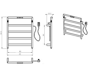 Полотенцесушитель электрический WONZON & WOGHAND KÖLN, Брашированное золото (WW-A6014-BG) купить в интернет-магазине сантехники Sanbest