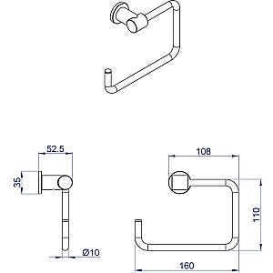 Держатель туалетной бумаги Azario FORNY AZ-88310A хром купить в интернет-магазине сантехники Sanbest