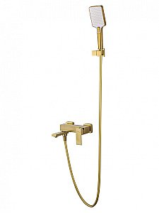 Смеситель для ванны с душем WONZON & WOGHAND CUBE, Брашированное золото (WW-88639016- BG) купить в интернет-магазине сантехники Sanbest