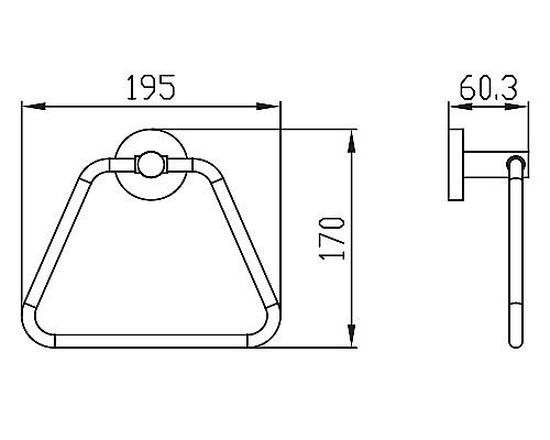 Полотенцедержатель Kaiser KH-2001 хром купить в интернет-магазине сантехники Sanbest
