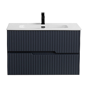Тумба с раковиной Cezares DUET-N 80 DUET-N-800-2C-SO-GR-P+CZR-8095-80 Grafito для ванной в интернет-магазине Sanbest