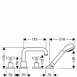Смеситель для ванны Axor Citterio 39453000 купить в интернет-магазине сантехники Sanbest