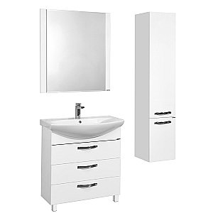 Тумба с раковиной Акватон Ария 80 Н белая глянцевая для ванной в интернет-магазине Sanbest