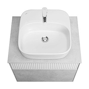 Тумба с раковиной Акватон Марбл 60/Одри Soft 42 слейт/белая матовая для ванной в интернет-магазине Sanbest