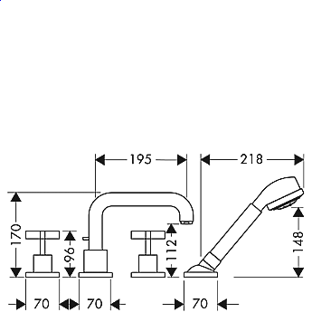 Смеситель для ванны Axor Citterio 39453000 купить в интернет-магазине сантехники Sanbest