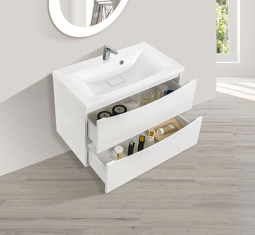 Тумба с раковиной Vincea Mia 800 G.White для ванной в интернет-магазине Sanbest