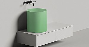 Раковина накладная Salini ARMONIA 04 130118GF 46 из искусственного камня S-Sense, глянцевая, цвет по RAL полностью купить в интернет-магазине Sanbest