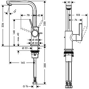 Смеситель для раковины Hansgrohe Metris S 31159000 купить в интернет-магазине сантехники Sanbest
