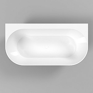 Ванна из искусственного камня WhiteCross Pearl B 155x78 черный/белый глянец купить в интернет-магазине Sanbest