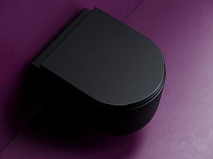 Унитаз подвесной Ceramica Nova Ulma CN4006TMB черный матовый, с крышкой микролифт, безободковый, слив-торнадо купить в интернет-магазине Sanbest