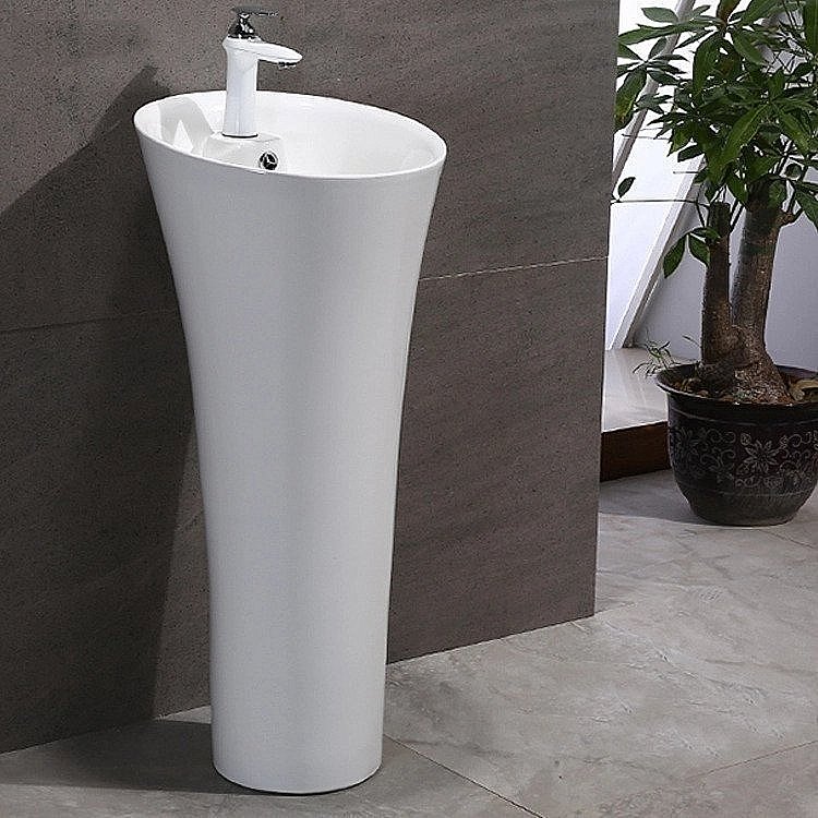 Раковина напольная CeramaLux N 45 WK8100-1 белая купить в интернет-магазине Sanbest