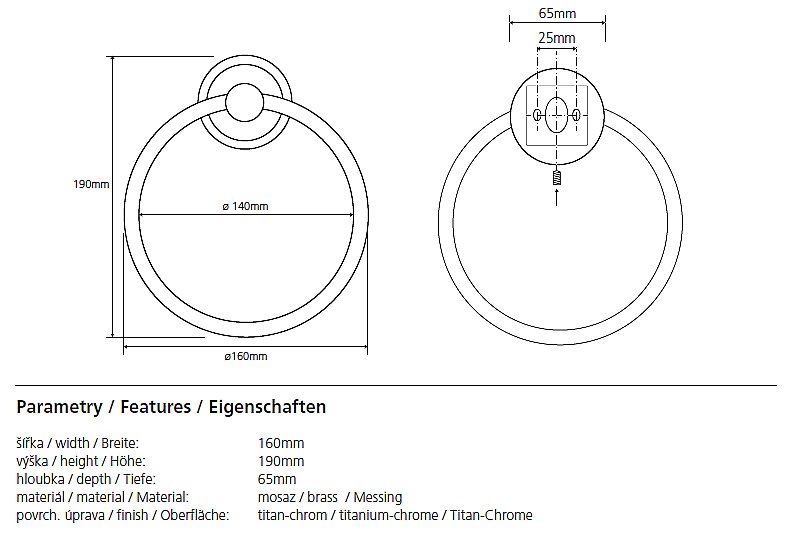 Кольцо для полотенец Bemeta Retro 144204068 купить в интернет-магазине сантехники Sanbest