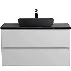 Тумба с раковиной и столешницей BelBagno KRAFT 100 KRAFT100BO-KEPMNO-1084H301-SET белая матовая для ванной в интернет-магазине Sanbest