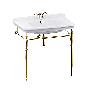 Консоль с раковиной Burlington Guild 85 с 1-им отверстием, золото для ванной в интернет-магазине сантехники Sanbest