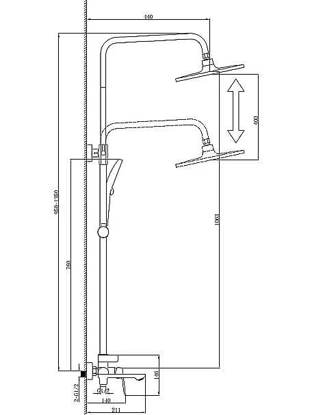 Душевая система Azario Alanti AZ-K2332-1 хром купить в интернет-магазине сантехники Sanbest