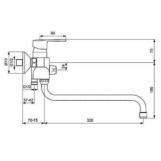 Смеситель для ванны Vidima Uno BA240AA купить в интернет-магазине сантехники Sanbest