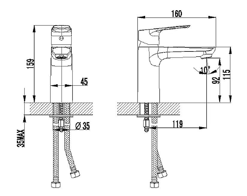 Cмеситель для раковины Creavit SOLO SO1500 хром купить в интернет-магазине сантехники Sanbest