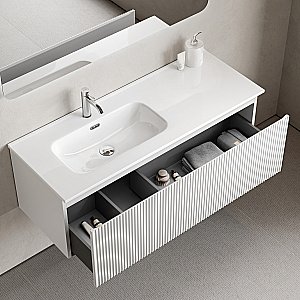 Тумба с раковиной Sancos Snob R 1.0 SNR1.0120LW/SNR1.0120RW Bianco для ванной в интернет-магазине Sanbest