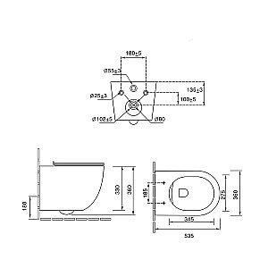 Унитаз подвесной Vincea Globo VT1-14TMA антрацит матовый, с крышкой микролифт, слив-торнадо купить в интернет-магазине Sanbest