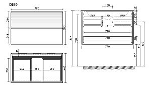 Тумба с раковиной Sancos DELTA DL80W 80 дуб светлый/белый для ванной в интернет-магазине Sanbest