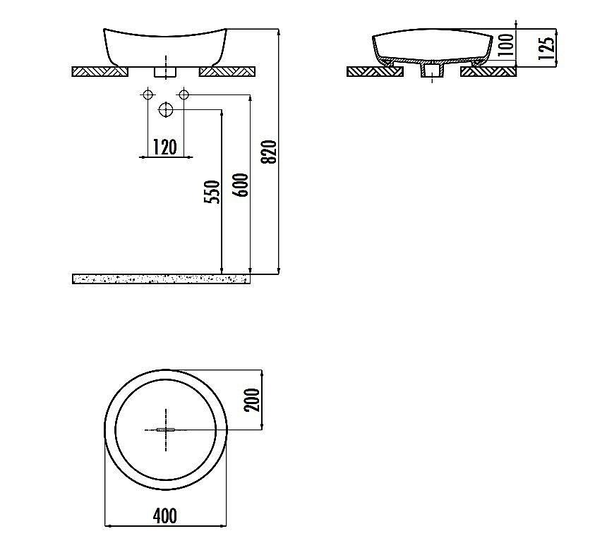 Накладная раковина CREAVIT Ruby 40 RB140-00CB42E-0000 белая купить в интернет-магазине Sanbest