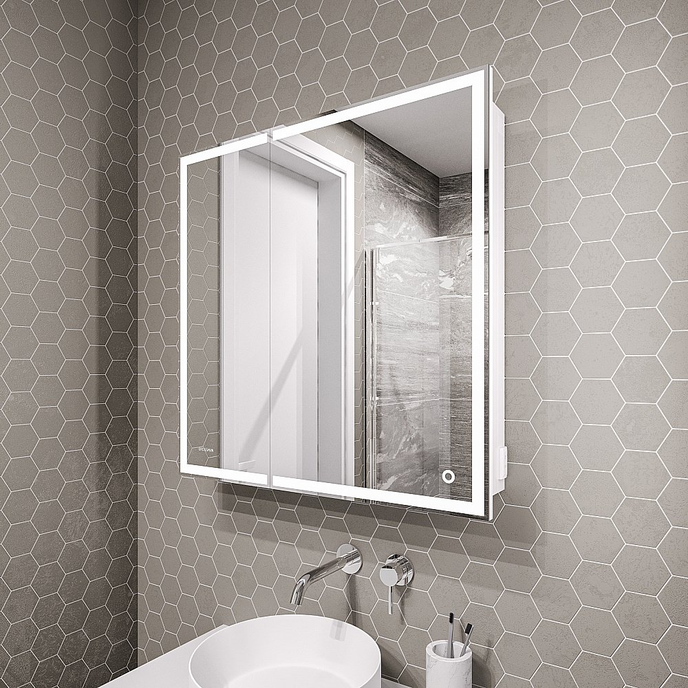 Зеркальный шкаф Grossman Меркадо 80 208010 белый купить в интернет-магазине сантехники Sanbest